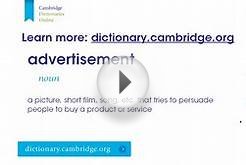 How to say advertisement (with definition)